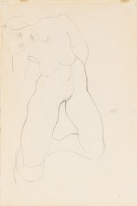 Ajoelhado nu feminino, 1912 de Egon Schiele