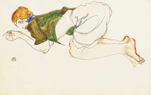 Mulher ajoelhada, 1912 de Egon Schiele