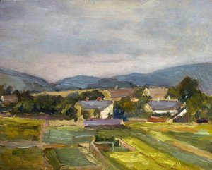 Paisagem no norte da Áustria, 1907 de Egon Schiele