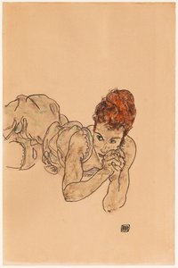 Mulher que mente, 1917. de Egon Schiele