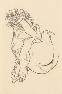 Nude deitado; Reclinado, 1917 de Egon Schiele