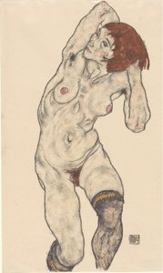 Nu em meias pretas, 1917. de Egon Schiele