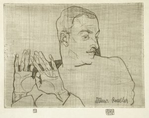 Retrato de Arthur Roessler de Egon Schiele
