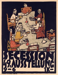 Cartaz publicitário Secession 49 Exhibition de Egon Schiele