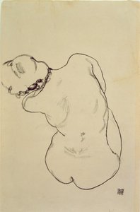 Reclining Nude - Back View, 1918 (lápis preto sobre papel)