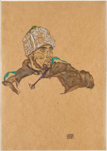 Prisioneiro de guerra russo, 1915. de Egon Schiele