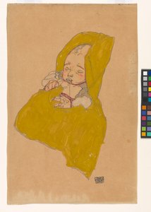 Säugling im Wickelpolster de Egon Schiele