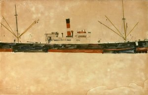 Navios no porto de Trieste de Egon Schiele