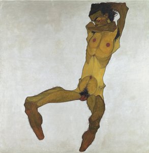 Nu masculino sentado (Autorretrato)  de Egon Schiele