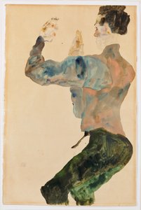 Autorretrato com os braços levantados, vista de trás de Egon Schiele