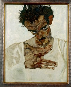Autorretrato com a cabeça baixa de Egon Schiele