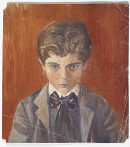 Autorretrato sobre fundo vermelho de Egon Schiele
