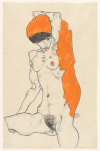 Nu em pé com Orange Drapery, 1914.
