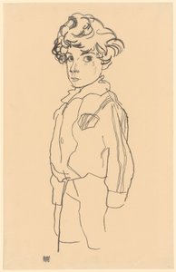 Menino em pé de Egon Schiele