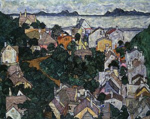 Paisagem de verão; Paisagem de verão, 1917 de Egon Schiele