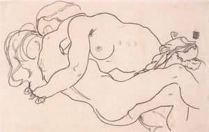 Dois nus femininos abraçando, 1918