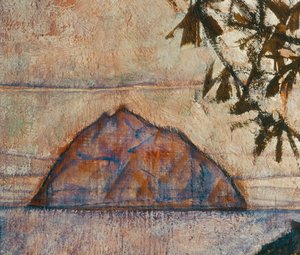 Versinkende Sonne (óleo sobre tela) de Egon Schiele