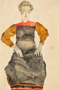 Mulher de avental preto de Egon Schiele