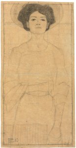 Jovem mulher com chapéu de Egon Schiele