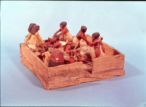 Cena de cozinha com oito figuras, Beni Hasan (madeira)