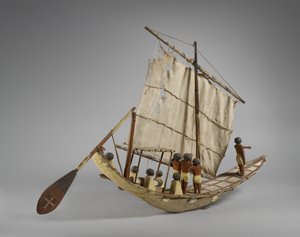 Barco funerário modelo, de Beni Hasan, provavelmente o Império do Meio, c.2060-1786 (mídia mista) (ver também 107032)
