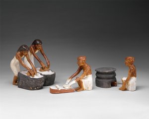 Padeiros e Brewers do túmulo de Meketre, c.1981-1975 aC (madeira, gesso, pintura, linho)