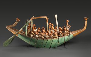 Modelo de Barco de Remo, Reino do Meio de Egyptian 12th Dynasty