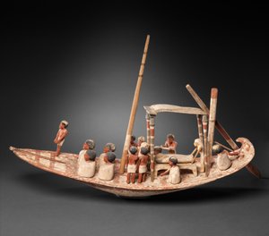 Modelo Veleiro Transportando uma Múmia, c.1900–1885 aC (madeira, tinta)