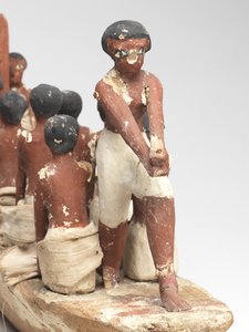 Veleiro modelo do túmulo do reino médio de Khety (Beni Hasan), c.2010 BC - 1950 BC (madeira e linho pintados)
