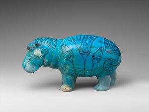 Hipopótamo em pé, c.1900 a.C. (faiança) de Egyptian 12th Dynasty