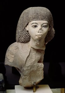 Busto do Escriba Real, Meniou, Novo Reino, c.1391-53 aC (calcário)