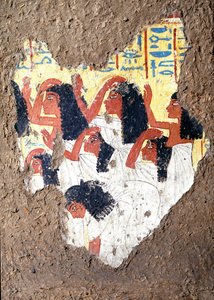 Antiquite egípcio: fresco do túmulo da pintora Maia, um grupo de choro. 18ª dinastia. Da Capela da Maia, Deir el-Medineh (el Medineh), Novo Império Dim. 67 cm Turim, Museu Egípcio de Egyptian 18th Dynasty