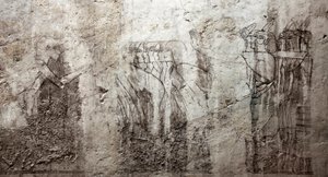 Antiquite egípcio: desenhos inacabados que decoram o Túmulo de Vizir Ramose (18ª dinastia). Luxor, Cisjordânia, Túmulo dos Nobres do Egipto de Egyptian 18th Dynasty