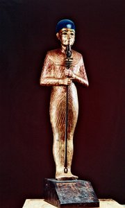 Figura do deus Ptah, do túmulo de Tutankhamon, New Kingdom (madeira dourada e gesso com faiança)