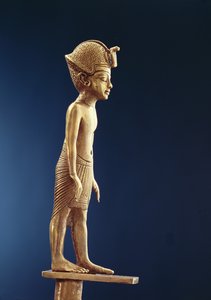 Figura do rei de uma equipe, da tumba de Tutankhamon, New Kingdom (ouro)