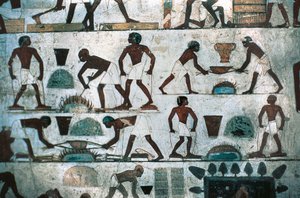 Operações de fundição, South Wall of the Tomb of Rekhmire, New Kingdom (pintura de parede) de Egyptian 18th Dynasty