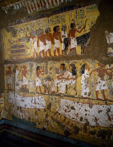Reconstrução da Capela da Maia, Deir el-Medina, barro e estuque pintado, Civilização Egípcia, Novo Reino, Dinastia XVIII de Egyptian 18th Dynasty