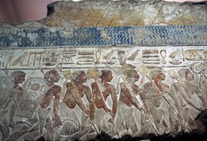 Relevo da parada militar de Egyptian 18th Dynasty