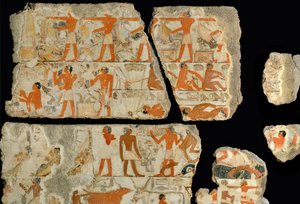 Cena nos pântanos do rio Nilo ... de Egyptian 18th Dynasty