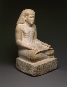 Escriba estátua de Amenófis, filho de Nebiry, c.1426-1400 aC (calcário) (ver 200925)