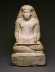 Escriba estátua de Amenófis, filho de Nebiry, c.1426-1400 aC (calcário) (ver 200932)