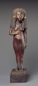 Estatueta da Senhora Mi em pé, de Medinet Ghurab, Período de Amarna, Novo Reino (madeira)