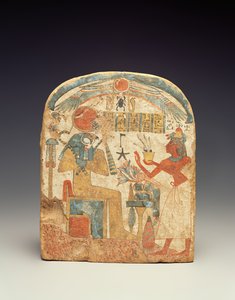 Estelas representando o falecido antes de Horus, de Luxor, New Kingdom (madeira pintada)