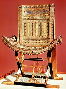 O faraó trono eclesiástico, do túmulo de Tutancâmon (c.1370-52 aC) Novo reino (madeira incrustada) (ver também 59232)