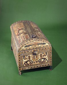 Tutankhamun Chest, New Kingdom, c.1340 aC (madeira pintada)