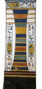 Egipto, Tebas, Luxor, Vale das Rainhas, Túmulo de Nefertari, pilar Djed representando a espinha dorsal da medula óssea de ressurreição de Osíris, da 19ª dinastia. de Egyptian 19th Dynasty
