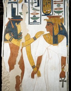 Nefertari, detalhe dos afrescos da segunda câmara do Túmulo de Nefertari, Vale das Rainhas, Luxor, Tebas (Lista do Património Mundial da Unesco de Egyptian 19th Dynasty
