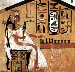 Nefertari a jogar Senet (papiro) de Egyptian 19th Dynasty