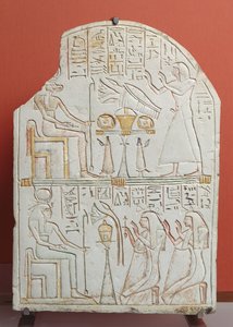 Estela de Penboui, guardiã de Deir el-Medina, de Tebas, Novo Reino (pedra pintada)