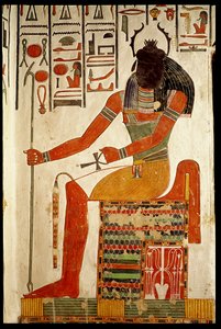 O deus, Khepri, do túmulo de Nefertari, Novo Reino (pintura de parede) de Egyptian 19th Dynasty